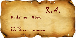 Krámer Alex névjegykártya