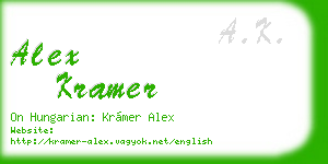 alex kramer business card