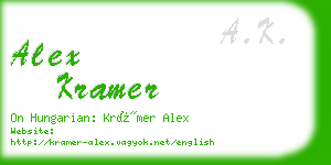 alex kramer business card